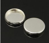 1x cabochon houder licht zilver