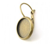 1 Paar Cabochon oorbelhaakjes Brons 14 mm