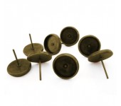 1 Paar Cabochon Stekertjes Brons