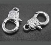 1x Lobsterslotje Donker zilver 17 mm