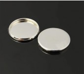 1x Cabochon Setting Licht Zilver 14mm