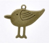 1x Bedeltje Brons Vogeltje 32 x 27 mm