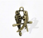1x Bedeltje Brons Vogeltje 24 x 16 mm