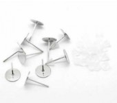 25 sets Oorbel plakstekertjes / Donker Zilver