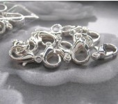 25 stuks Lobsterslotje lichtzilver 12 mm