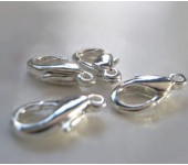 2 stuks Lobsterslotje donker zilver 14 mm