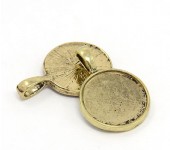 1x Cabochon hanger Licht Oud Goud