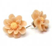 1x oorbel stekertjes Bloem Zalm