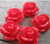 1x Cabochon Roosje Rood