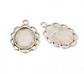 Cabochon Hanger Donker Zilver (voor cabochon 13 x 18 mm)