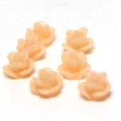 1x Cabochon Roosje Licht Zalm Zijdeglans