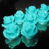 1x Cabochon Roosje Donker Turquoise