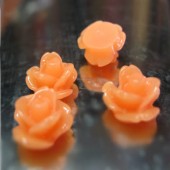 1x Cabochon Roosje Licht Oranje/Zalm