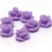 1x Cabochon Roosje Lilablauw Zijdeglans