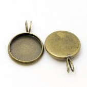 Cabochonhanger Brons 14 mm