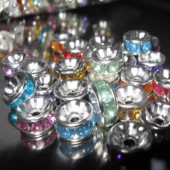 100x Strass acryl rondellen 8 mm