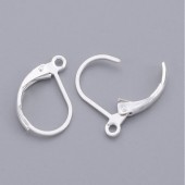 1 Paar oorbelhaakjes Lichtzilver 10 x 15 mm