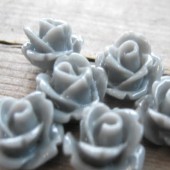 1x Cabochon Roosje Grijs
