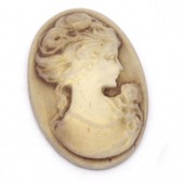 1x Camee Ovaal Beige/Bruin