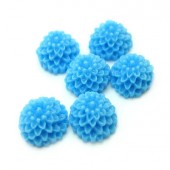 Cabochon chrysant Midden blauw