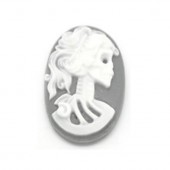 Camee Lady skull grijs/wit