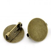 1x Broche plakspeldje Brons