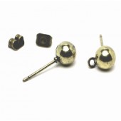 1 Paar Oorbelstekertjes Brons met oogje