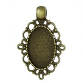 1x Cabochon hanger Brons