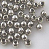 50x Metalen gladde kraal Donker zilver