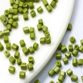 50 gram Rocailles 3 mm blokjes Olijfgroen
