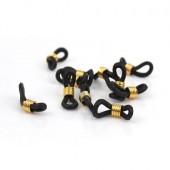 1x Brillenkoord eindstukje frosted Zwart/Goud