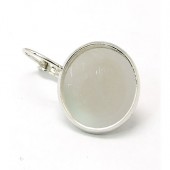 1 Paar Cabochon haakjes Licht Zilver 16 mm