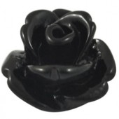 1x Roosje Cabochon Zwart (klein)