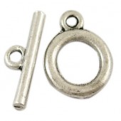 5 stuks Kapittel slotjes donker zilver