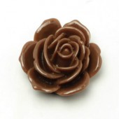 1x Cabochon bloem bruin