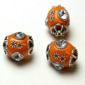 Indonesia Kraal Oranje 20x18mm Ovaal