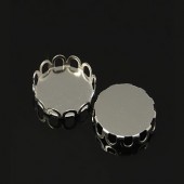 1x Cabochon Setting Donker Zilver