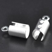 10 stuks koordklem Lichtzilver 7.5 x 5.2 mm