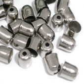 4x Kralen Kapjes Donker Zilver 6mm