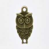 1x Bronzen Bedel Uil 18 x 9 mm