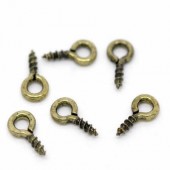 10 stuks schroefjes met oog brons