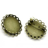 Brochehouder Brons Rond