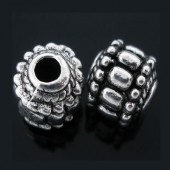 10x metalen Kraal Donker Zilver 7 mm