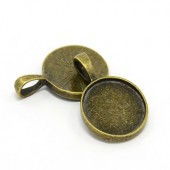 1x Cabochon hanger 18mm Brons