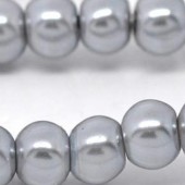 Snoertje Glasparel 8 mm Zilver Grijs