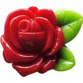 Cabochon roosje 2-kleurig 32 x 23 mm