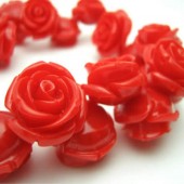 1x Bloemkraal rood 21 x 13 mm