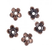 50x Kralen kapjes Roodkoper