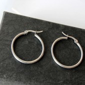 1 Paar Oorringen RVS 29 mm