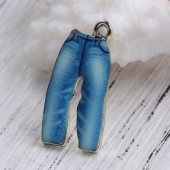 1x Bedeltje Spijkerbroek Blauw/Goud